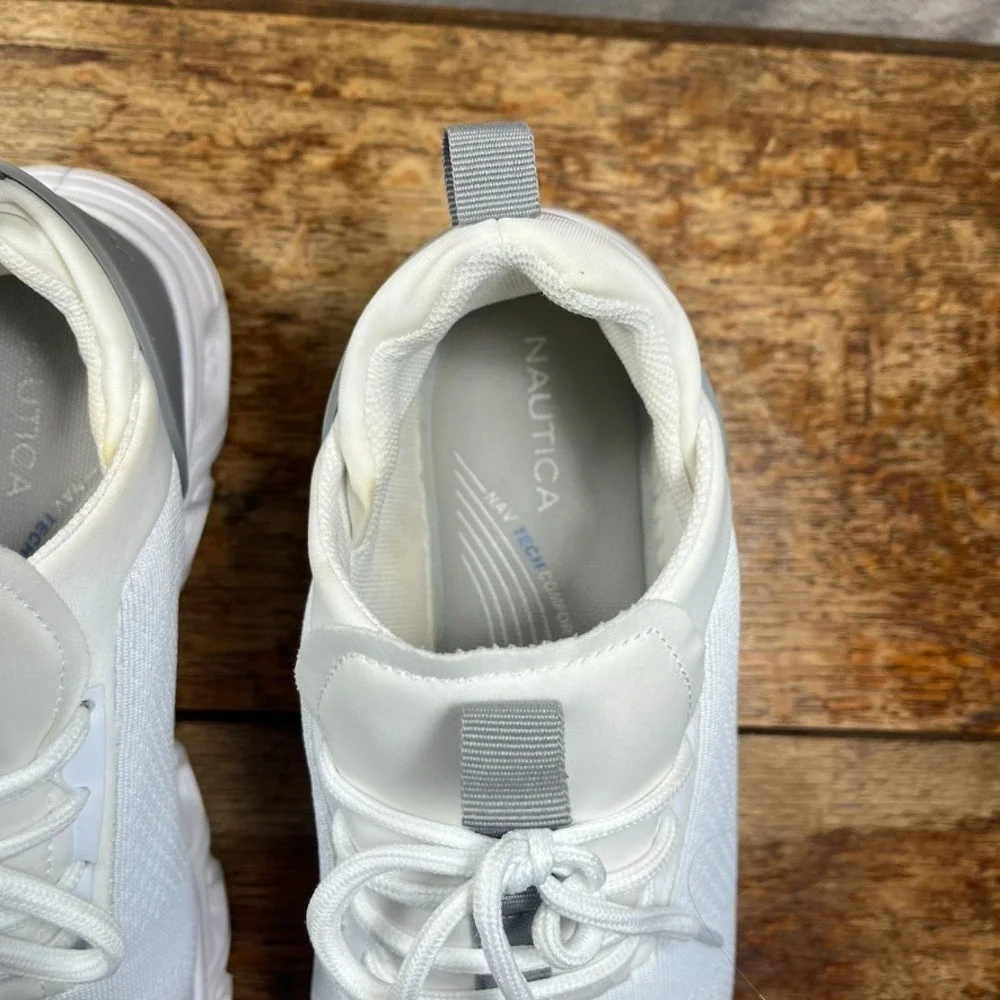 Nautica Chiatica Athletic Casual Sneakers, White & Gray, Women's 8.5